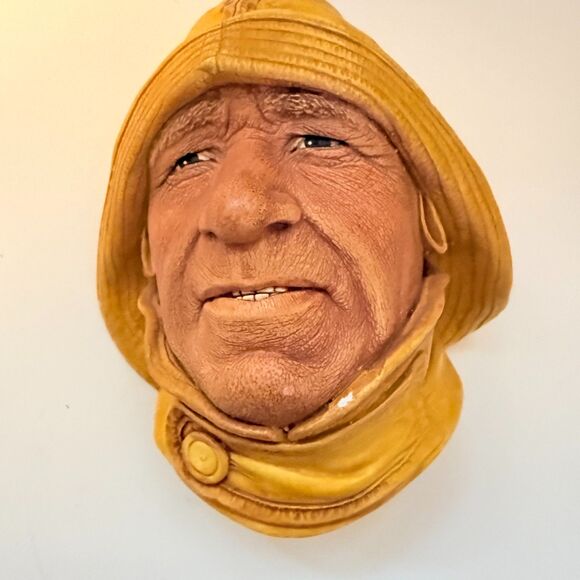 VTG Bossons Chalkware Head Set Wall Art British Character Sculpture Decor (wear) - Picture 4 of 10